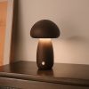 wooden mushroom LED night light touch bedside lamp kids bedroom decor warm light