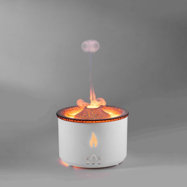 volcano flame humidifier ultrasonic essential oil diffuser LED light aromatherapy